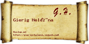 Gierig Heléna névjegykártya